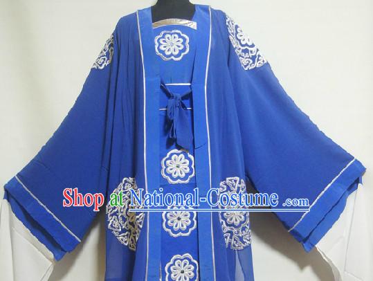 Chinese Ancient Blue Embroidery Clothes for Women