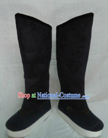 Traditional Chinese Black Boots for Kids