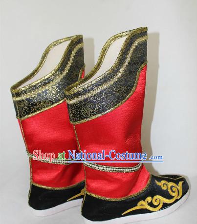 Ancient Chinese Red Official Boots