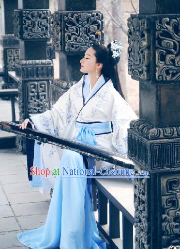 Traditional Chinese Hanfu Musician Clothes Complete Set for Women