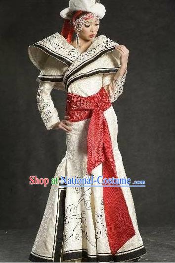 Mongolian Princess Long Robe and Hat Complete Set