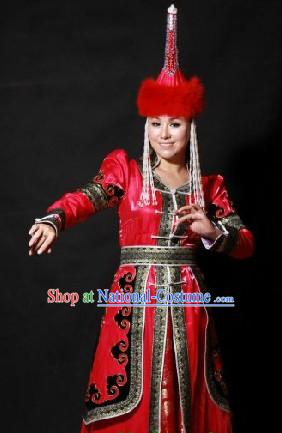 Mongolian Noblewoman Clothes and Hat Complete Set