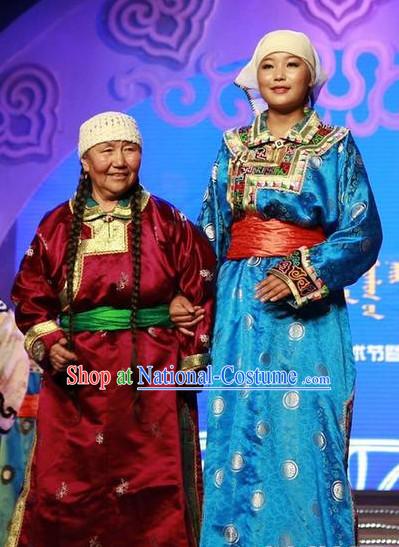 Mongolian Daughter and Mother Clothes and Headwears