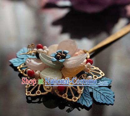 Chinese Traditional Handmade Dragonfly Flower Hair Clasp for Ladies