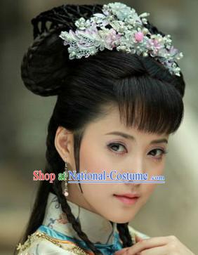 Ancient Chinese Long Wig and Hair Decorations