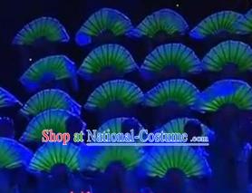 Professional Stage Performance Florescent Silk Dance Fan