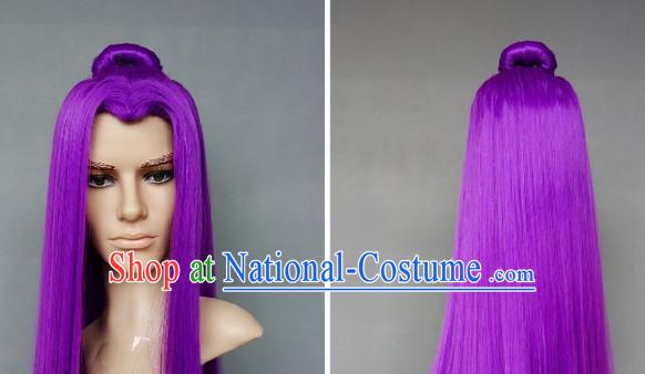 Ancient Knight Cosplay Purple Long Wig