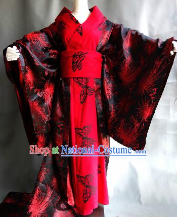 Japanese Geisha Costumes and Headwear Complete Set