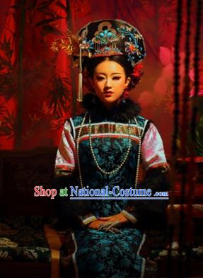 Ancient Chinese Princess Clothes and Headwear Complete Set