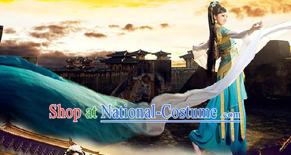 Color Transition Long Sleeves Classical Dancing Costumes Complete Set