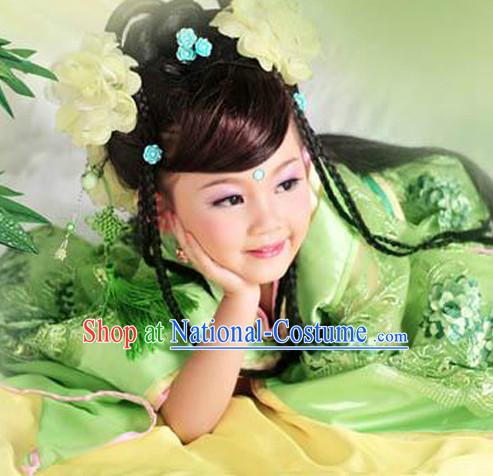 Ancient Royal Family Cute Kids Clothes and Headwear Complete Set