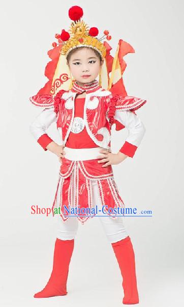 Hua Mulan Dance Costumes Complete Set for Kids