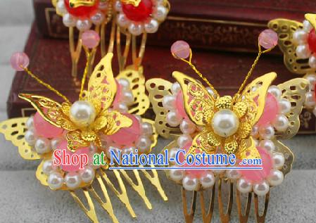 Pink Traditional Handmade Butterfly Hair Accessories