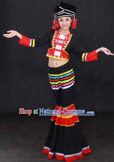 Achang Ethnic Minority Clothes and Hat for Girls