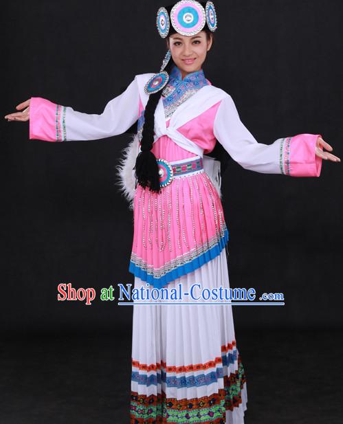 Naxi Female Clothing and Headwear Suit