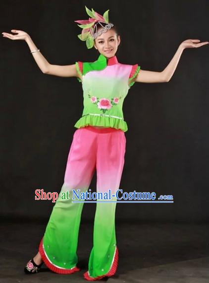 Han Ethnic Traditional Outfits and Headwear Complete Set for Girls