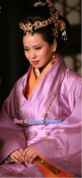 Chinese Empress Traditional Costumes and Hair Clasps Complete Set for Women