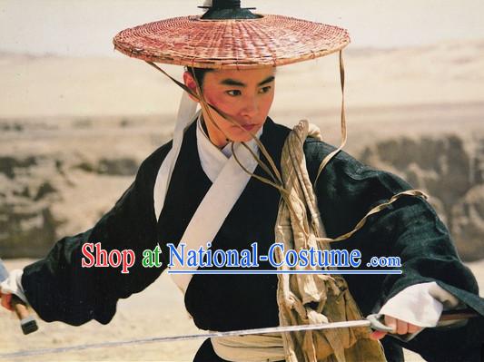 Film Dragon Inn Swordswoman Costumes and Bamboo Hat Complete Set