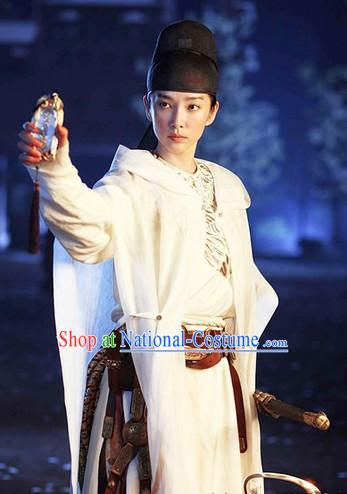 White Dramatic Style Official Costumes and Hat Complete Set