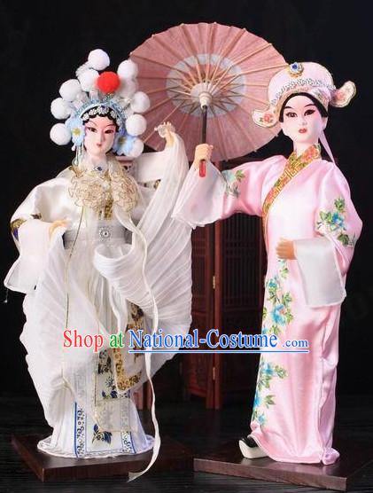 Handmade Beijing Silk Figurine Doll - Xu Xian and Bai Suzhen Love Story