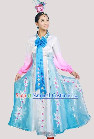 Korean Traditional Dance Costumes and Headwear Complete Set for Women