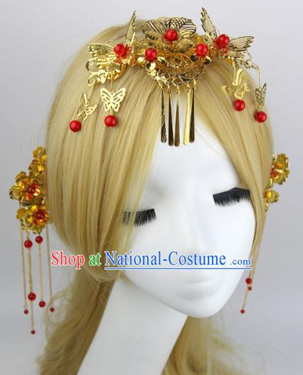 Romantic Chinese Traditional Golden Hair Jewelry