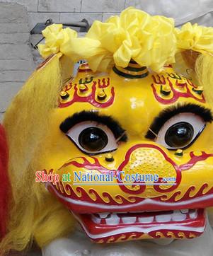 Yellow Face Smiling Beijing Lion Dance Head