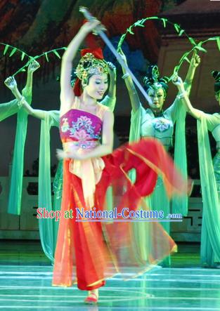 Professional Acrobatics Sword Dance Costumes and Headwear for Women