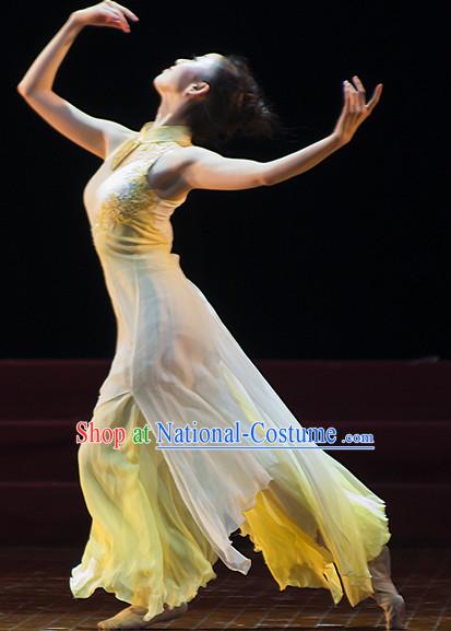 Chinese Classical Solo Dance Costumes Cheongsam for Women