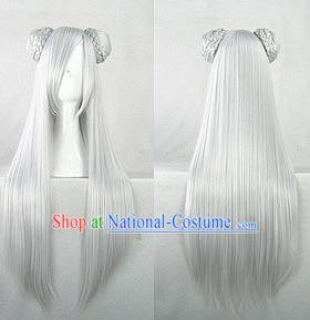 Ancient Chinese Fairy Cosplay White Wig for Girls