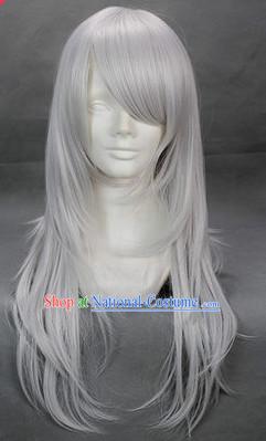 Ancient Chinese White Wig for Men