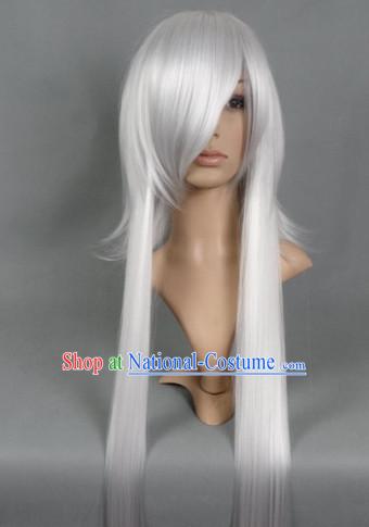 Ancient Chinese White Long Wig