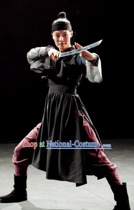 Ancient Korean Warrior Dress Halloween Costumes and Headwear for Men