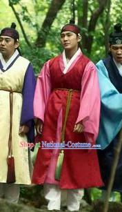 Ancient Korean Playboy Costumes and Headwear Complete Set