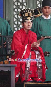 Ancient Korean Government Official Costumes and Hat Complete Set