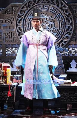 Traditional Korean Costumes and Hat Complete Set for Men