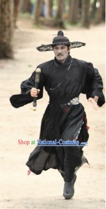 Korean Drama Black Swordman Costumes and Hat