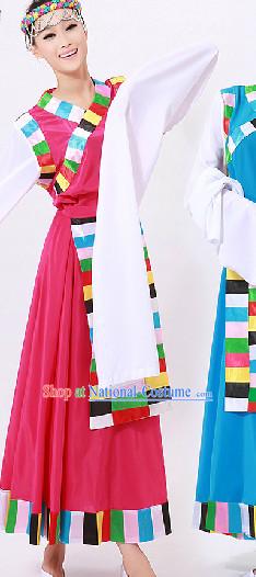 Tibetan Dance Costumes and Headwear for Girls