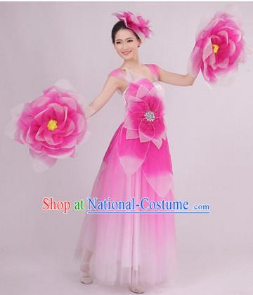 Big Festival Celebration Stage Dance Costume and Headwear for Girls