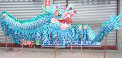 Blue Color Handmade China Chongqing Dragon Dancing Costumes Complete Set