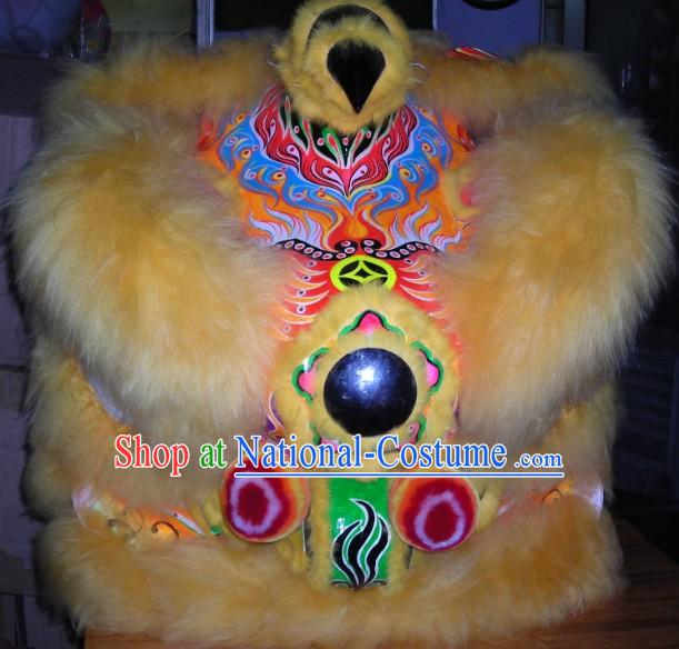 Chinese Lunar Year Celebration Long Wool Lion Dance Costumes Complete Set