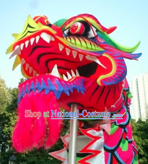 Top Chinese Glow in Dark Luminated Dragon Dance Head and Costumes Complete Set