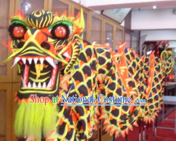 Top Chinese Glow in Dark Luminated Dragon Dance Head and Body Costumes Complete Set