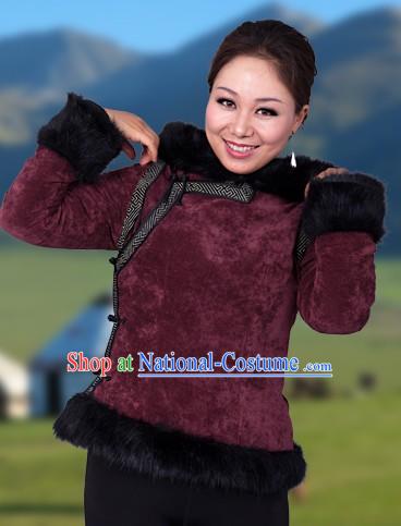 Traditional Chinese Mongolian Winter Jacket for Women