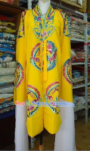 Traditional Chinese Beijing Opera Embroidered Phoenix Yellow Empress Robe