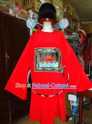 Traditional Chinese Stage Performance Opera Clown Costumes and Hat for Men