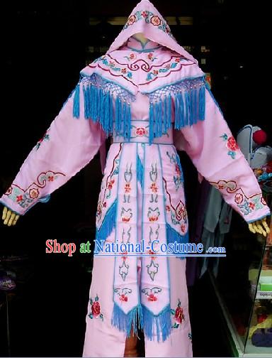 Traditional Chinese Beijing Opera Female Solider Costumes and Headwear