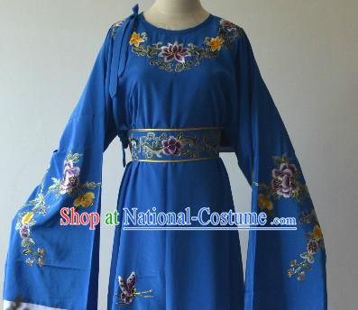 Round Collar Peking Opera Embroidered Flower Yong Men Dress