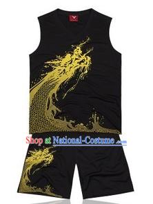 Traditional Black Dragon Dance Player Suit