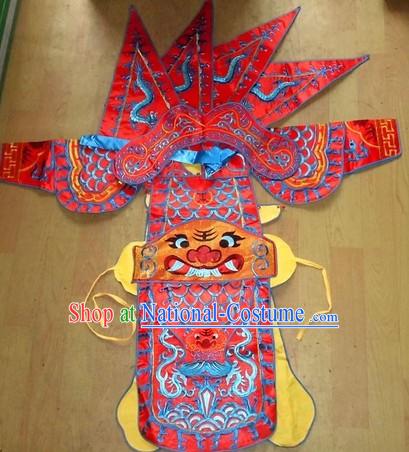 Traditional Chinese Embroidered Dragon Armor Da Kao Costume Complete Set for Girls